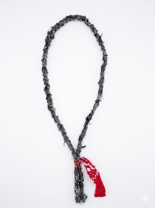 Soda - Collana Nazaré - Bandana intrecciata denim grigio
