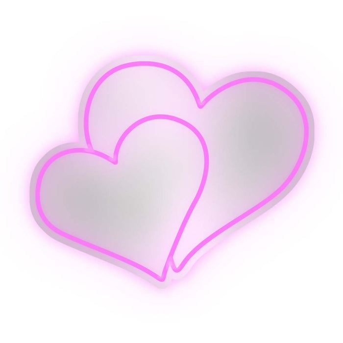 Specchio neon decorativo double Heart - WD Lifestyle