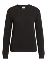 Vila - TEXTURE KNITTED PULLOVER BLACK