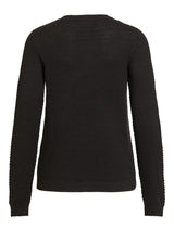 Vila - TEXTURE KNITTED PULLOVER BLACK