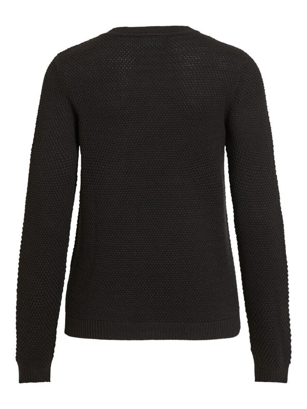 Vila - TEXTURE KNITTED PULLOVER BLACK