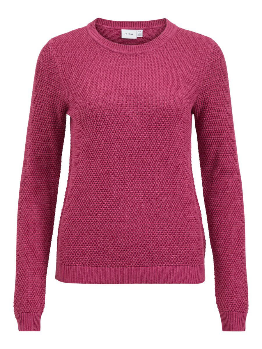 Vila - TEXTURE KNITTED PULLOVER MAGENTA