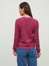 Vila - TEXTURE KNITTED PULLOVER MAGENTA