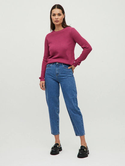 Vila - TEXTURE KNITTED PULLOVER MAGENTA