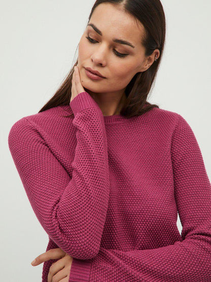 Vila - TEXTURE KNITTED PULLOVER MAGENTA