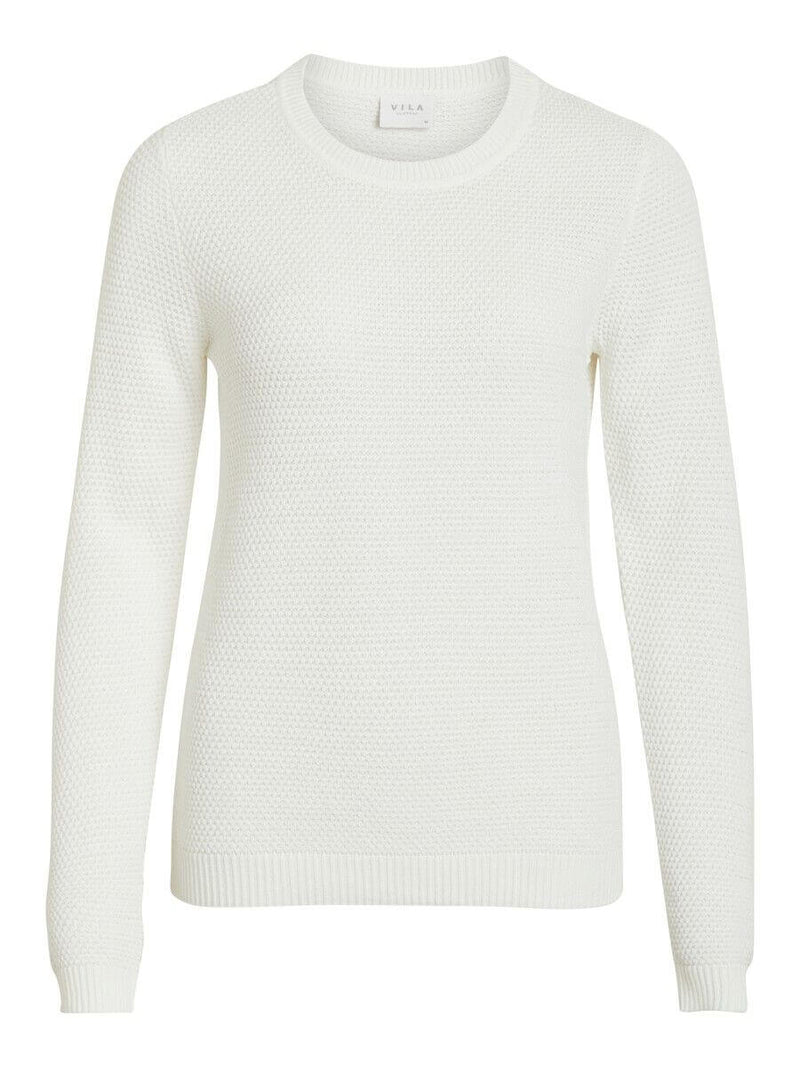 Vila - TEXTURE KNITTED PULLOVER WHITE