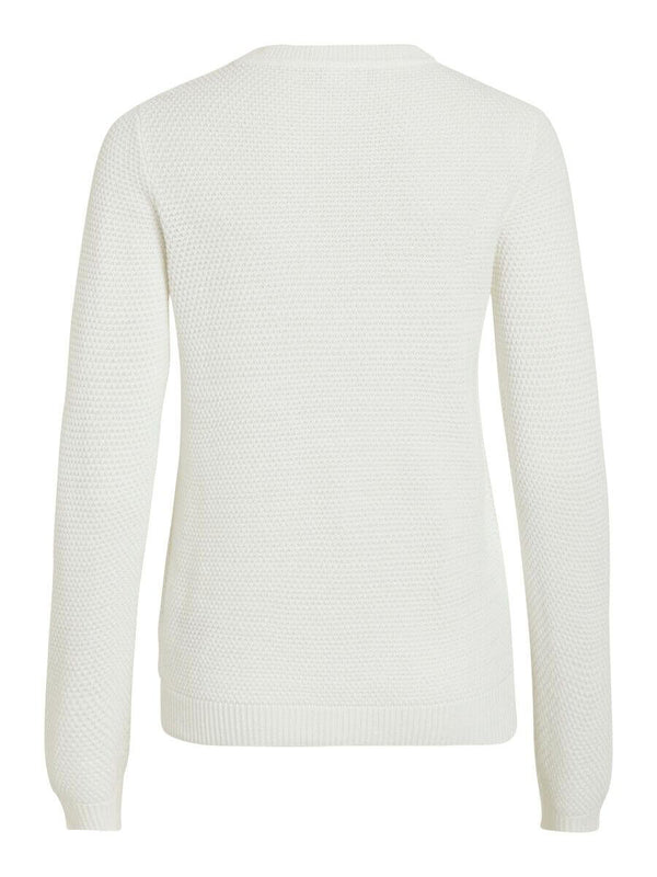 Vila - TEXTURE KNITTED PULLOVER WHITE