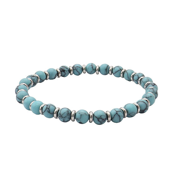 Soda - 6 mm hard stone stretch bracelet - turquenite