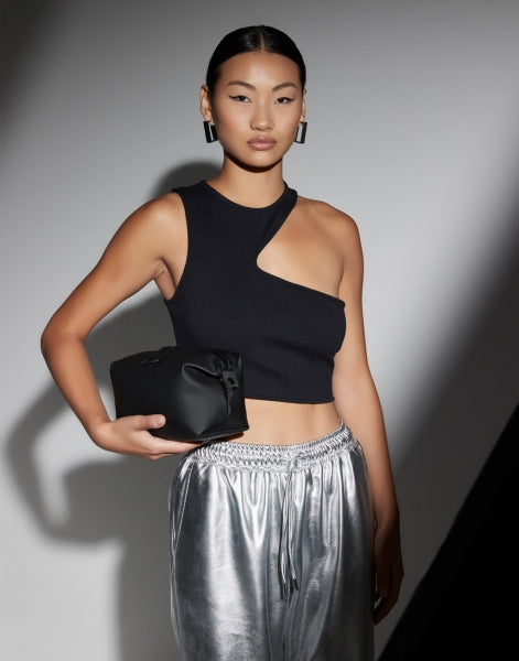 SODA STUDIO - Clutch bag in matte PU - GRAY 