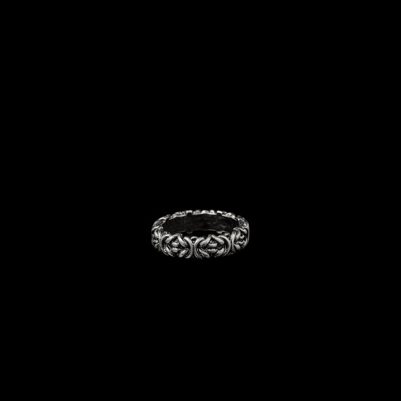 SODA - MEDIUM BYZANTINE FAITH RING aged silver