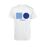 Soda Studio - White Geometric T-Shirt - Cyan