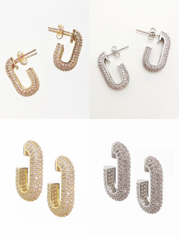 SODABIJOUX - Steel earrings - zircons