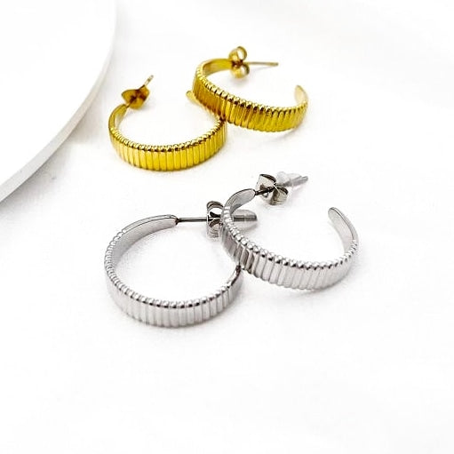 SODABIJOUX - Steel earrings - striped