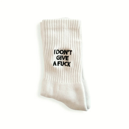 SODA STUDIO - Calzino Spugna I don't give a fuck - Bianco