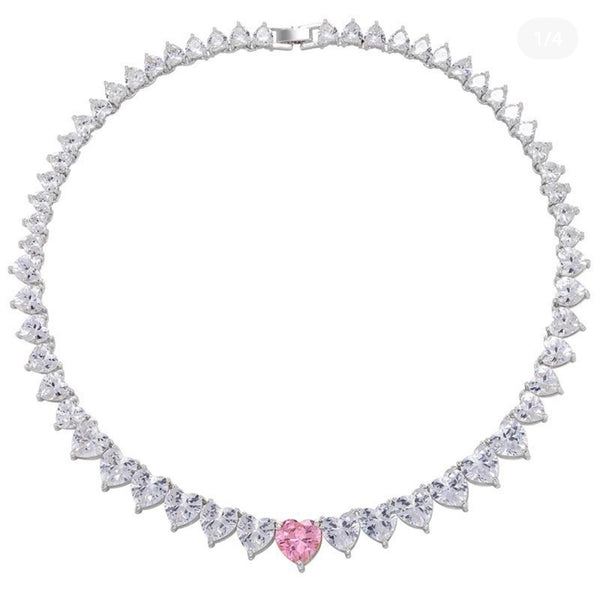 SODABIJOUX - steel and zircon necklace - Heart