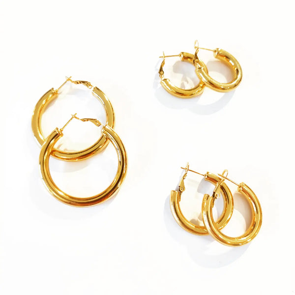 SODABIJOUX - Gold steel earrings - bold