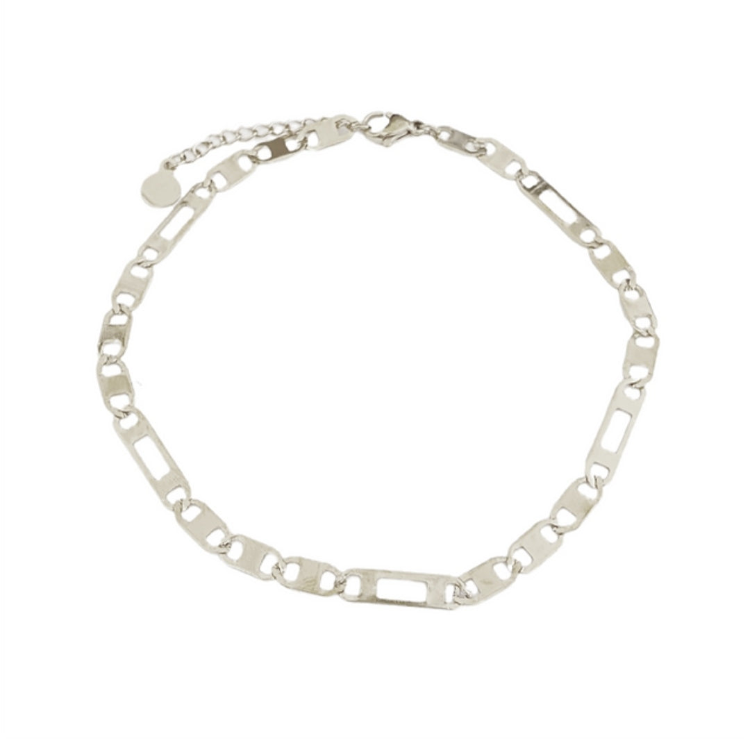 SODABIJOUX - retro steel anklet - Silver