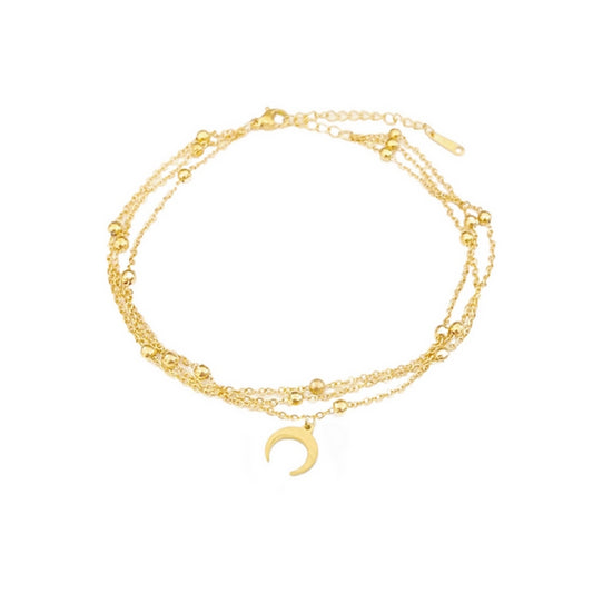 SODABIJOUX - steel anklet - Luna Gold