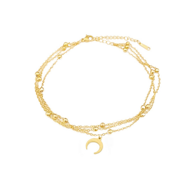 SODABIJOUX - steel anklet - Luna Gold