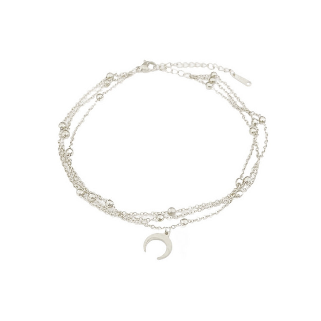 SODABIJOUX - steel anklet - Silver Moon