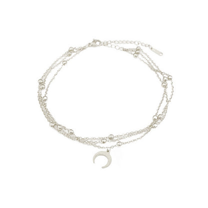 SODABIJOUX - steel anklet - Silver Moon