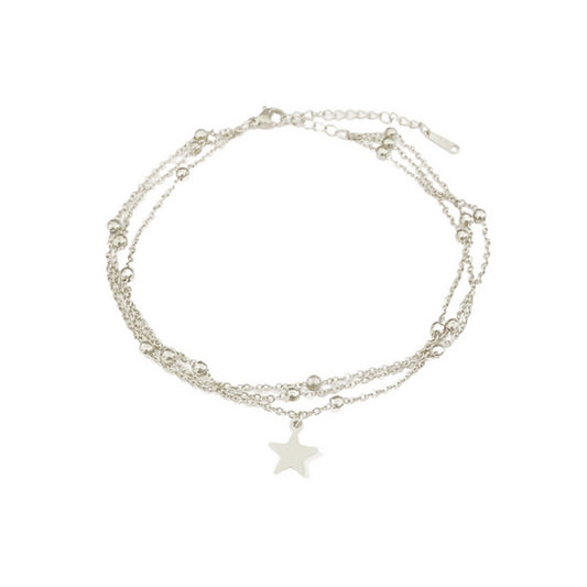 SODABIJOUX - steel anklet - Silver Star