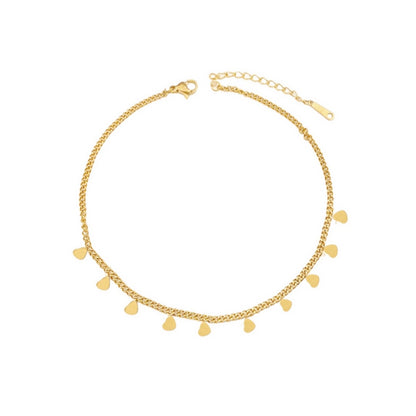 SODABIJOUX - steel anklet - Gold Hearts