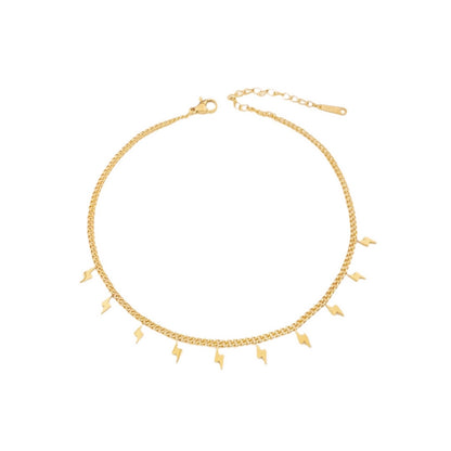 SODABIJOUX - steel anklet - Gold Lightning