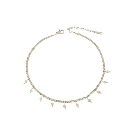 SODABIJOUX - steel anklet - Silver Lightning