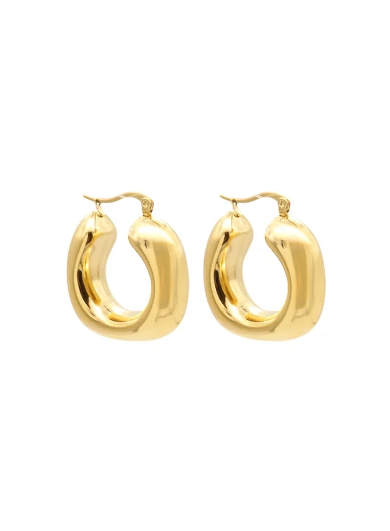 SODABIJOUX - Steel earrings - smooth square convex