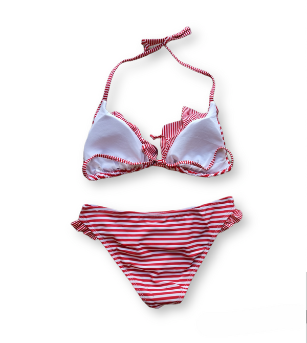 SODA - striped bikini - White Red