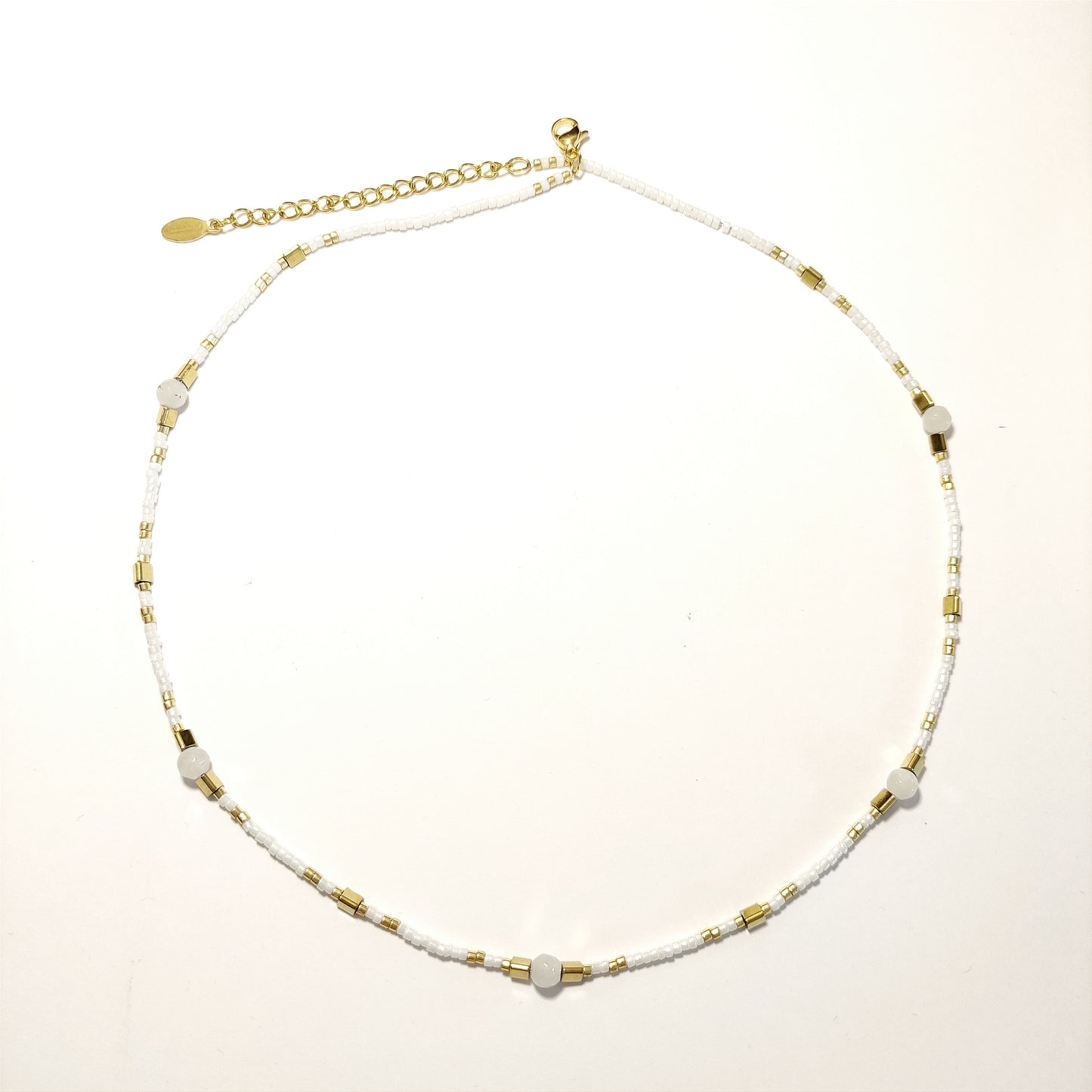 SODABIJOUX - shell necklace - gold and white