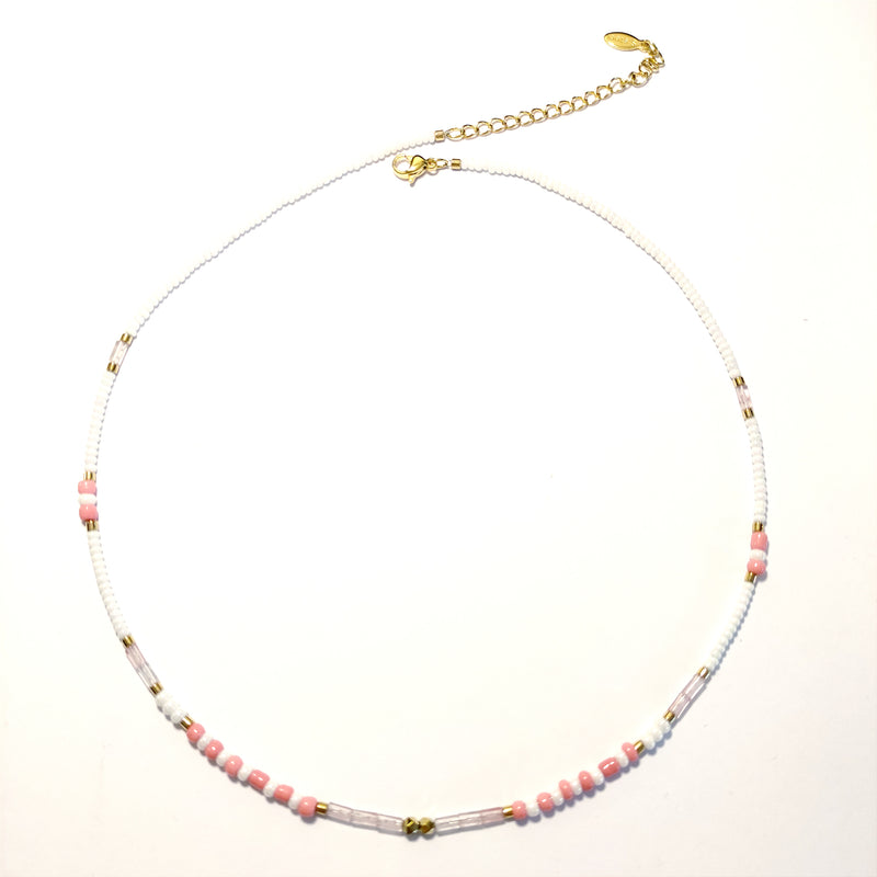 SODABIJOUX - shell necklace - gold and pink