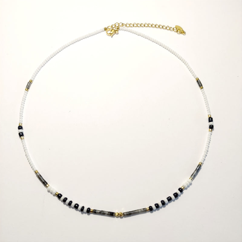 SODABIJOUX - shell necklace - gold and black