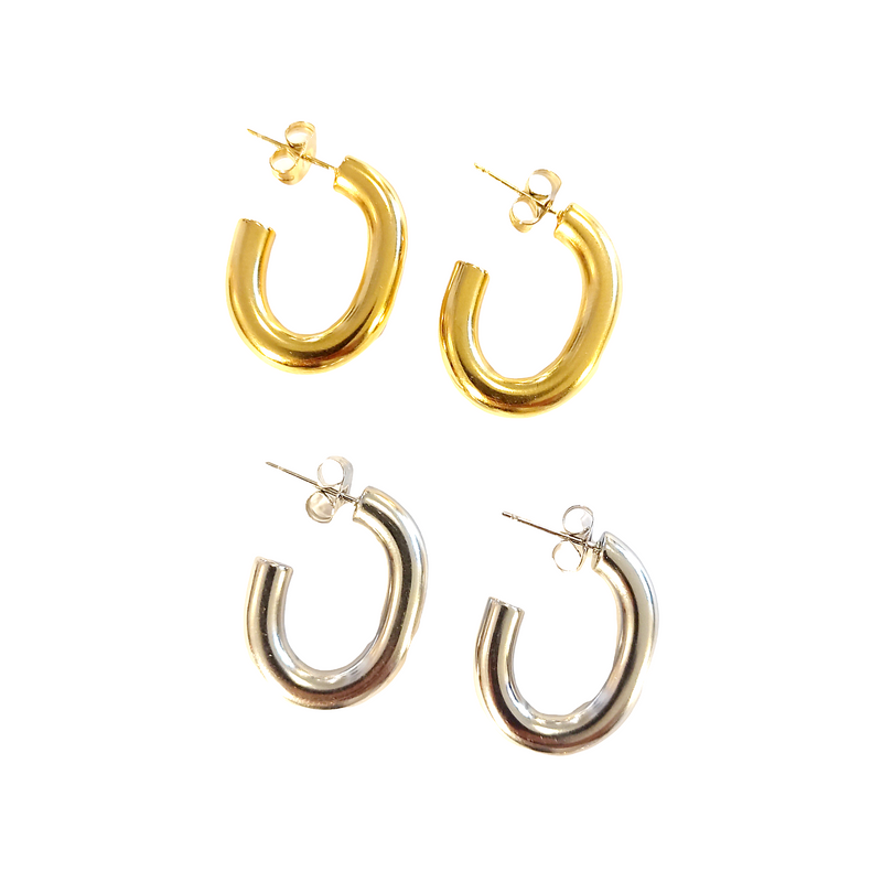 SODABIJOUX - Steel earrings - rounded