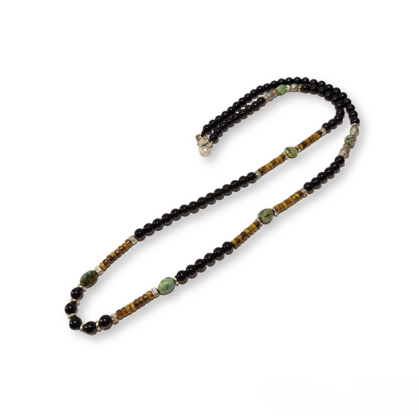 MATEREO - necklace in semiprecious stones and bronze