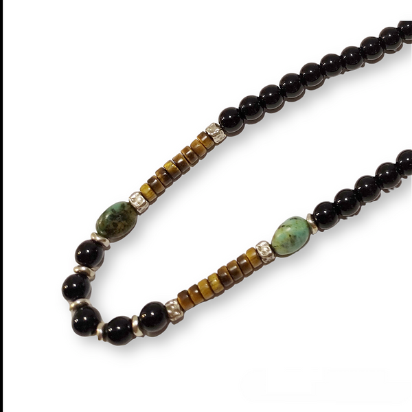 MATEREO - necklace in semiprecious stones and bronze