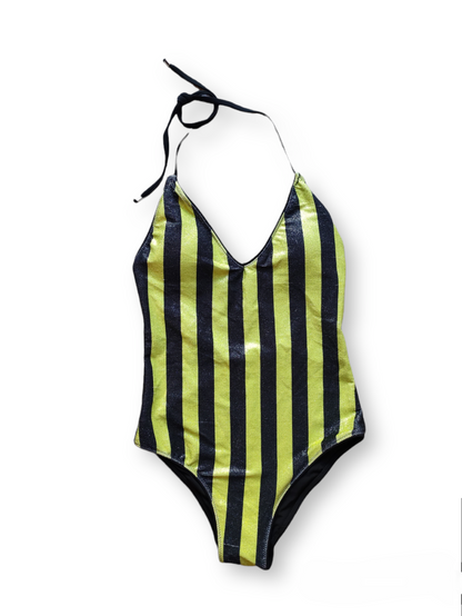 SODA - striped one-piece swimsuit - yellow and black