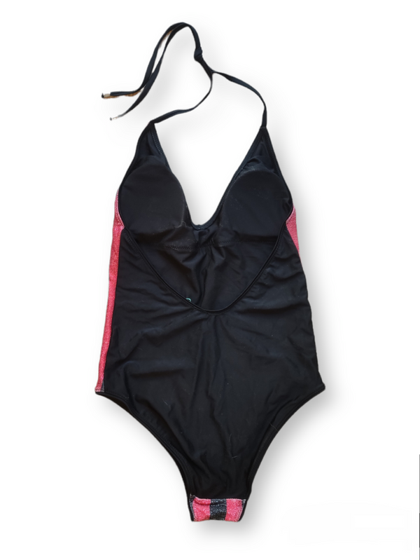 SODA - striped one-piece swimsuit - red and black