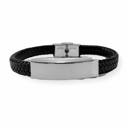 SODA - Men's braided leather bracelet - Black