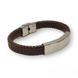 SODA - Men's braided leather bracelet - Brown