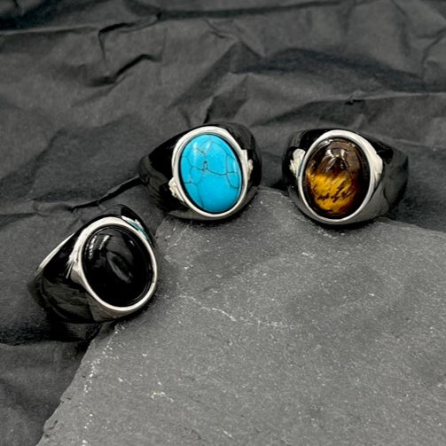 SODA - Tiger's eye oval stone ring