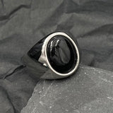 SODA - Oval black tourmaline stone ring
