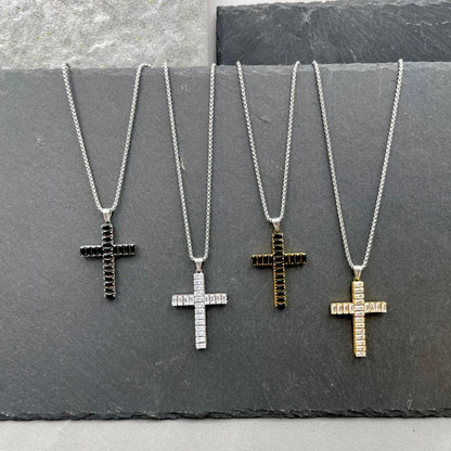 SODA - steel necklace set with stones - cross