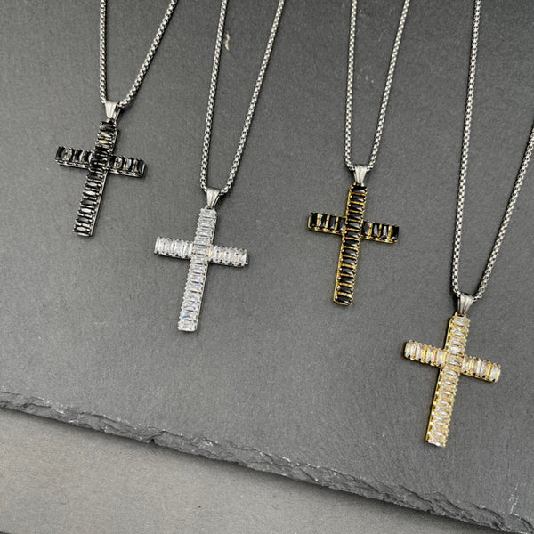 SODA - steel necklace set with stones - cross