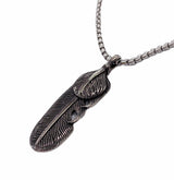 SODA - steel feather necklace