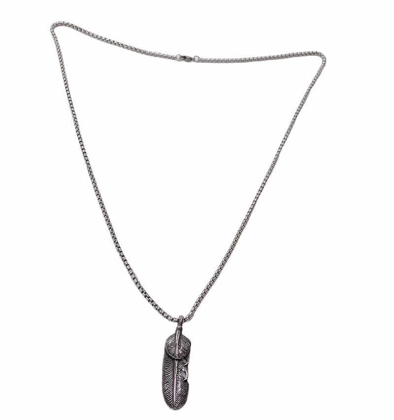 SODA - steel feather necklace