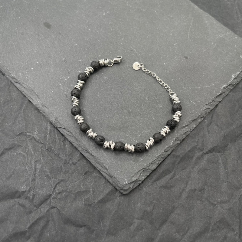 SODA - Men's bracelet with hard stones and steel 6 mm