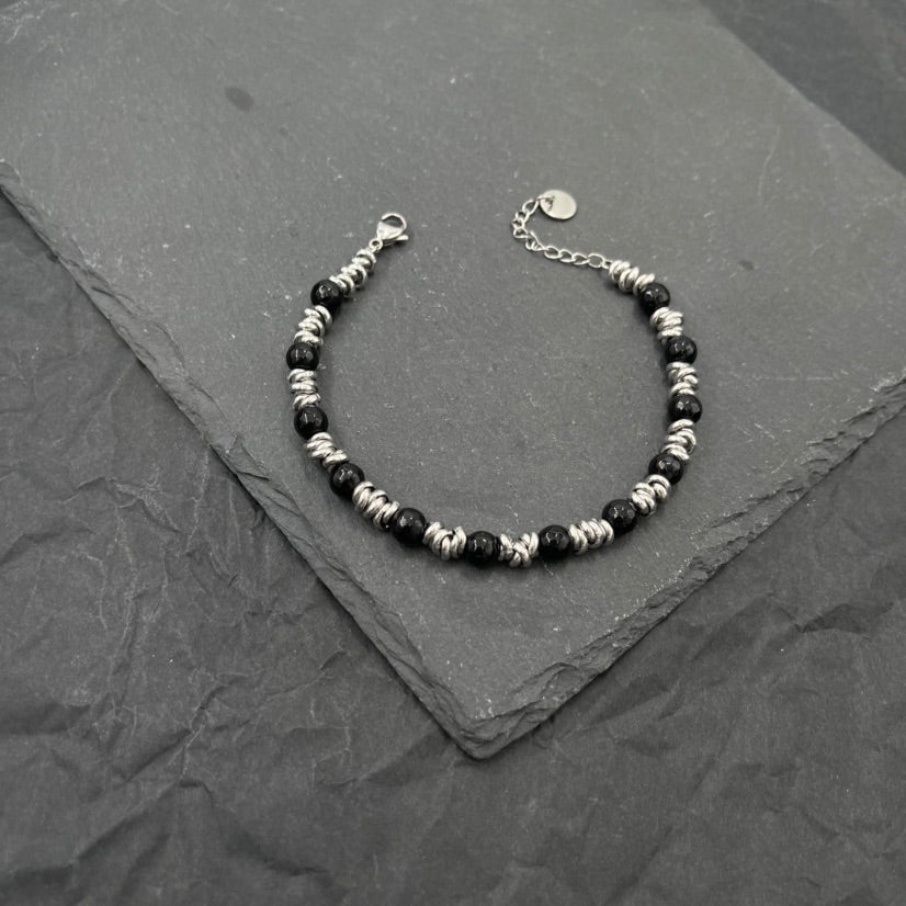 SODA - Men's bracelet with hard stones and steel 6 mm