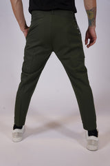 LIBERTY - Carrot pleated trousers - military green